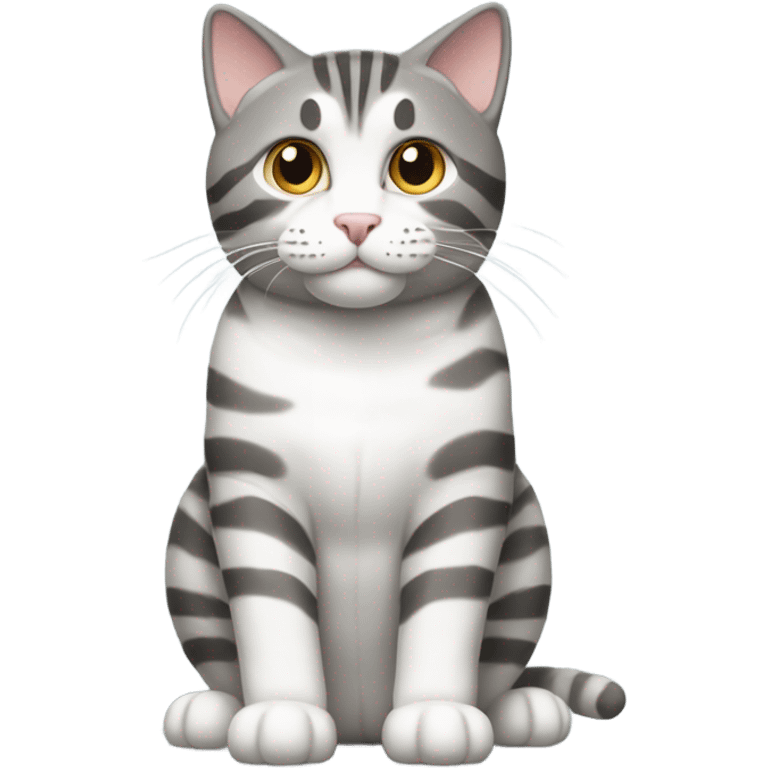 Gray and white tabby cat emoji