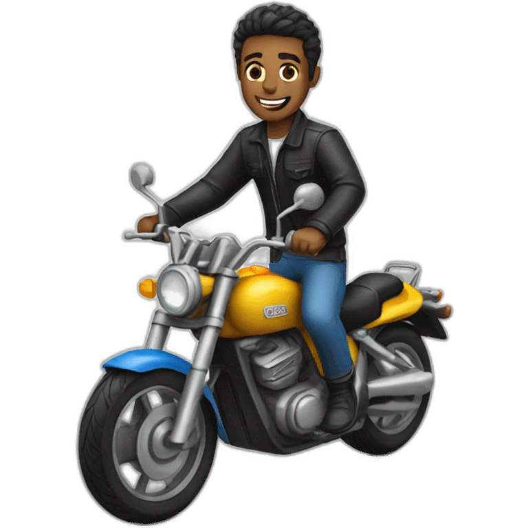 man riding a motorbike going fast emoji