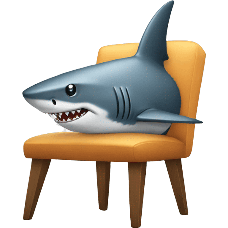 a shark sitting on a chair  emoji