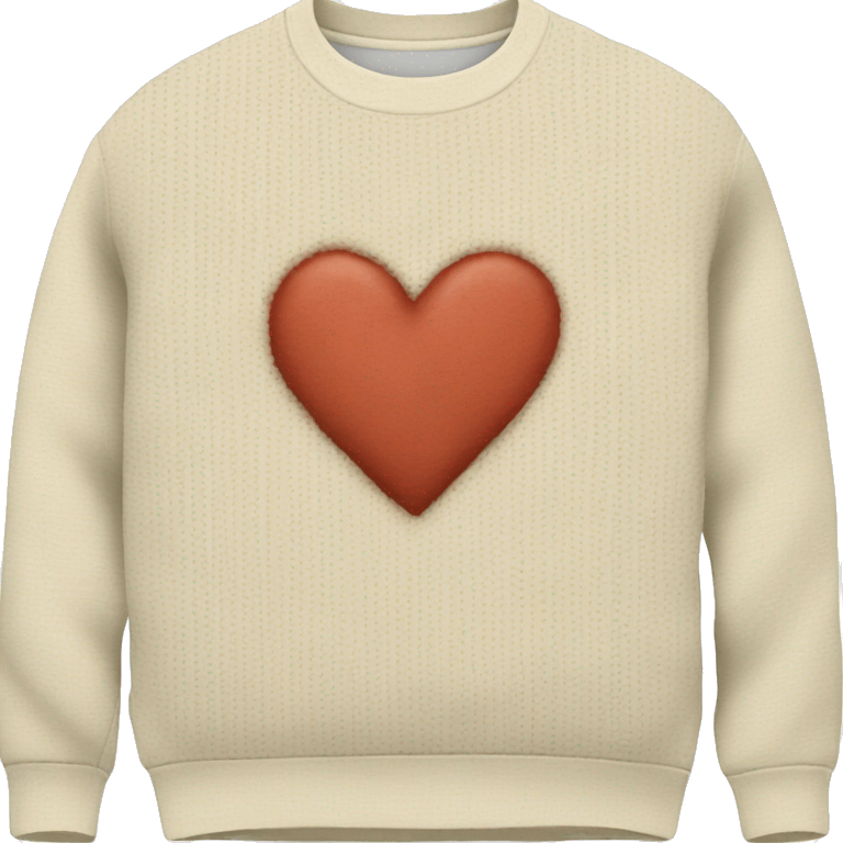 Sweater material cream heart emoji