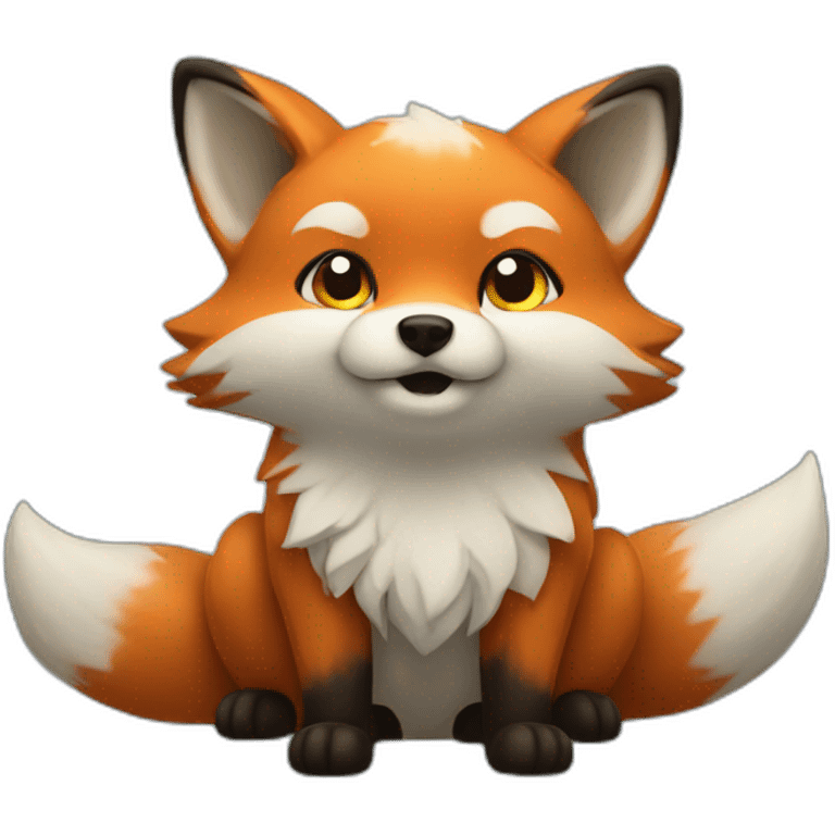 cute fox in a storm emoji