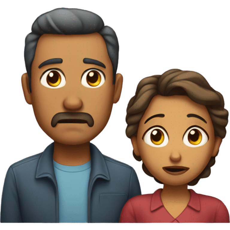 disappointed mother and father shaking head in disapponintment emoji