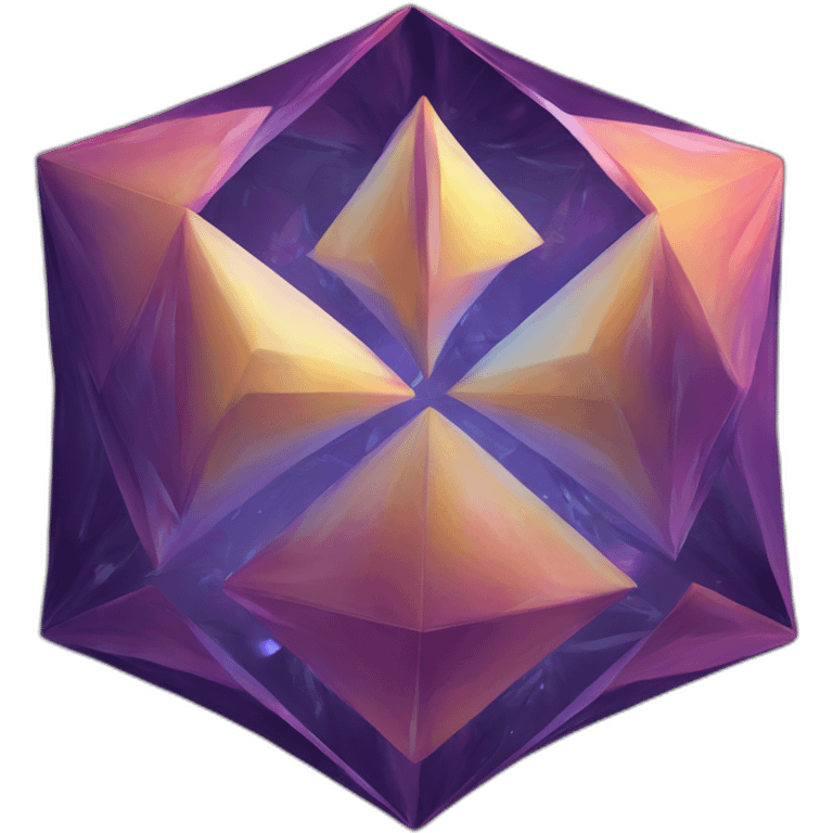 Digital flower In an octahedron emoji