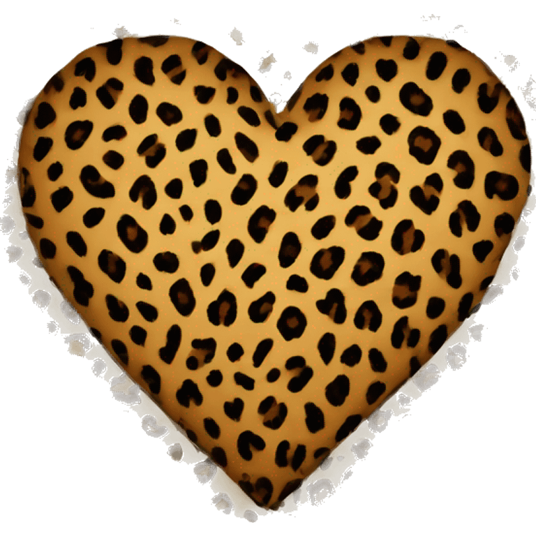 Leopard print heart  emoji