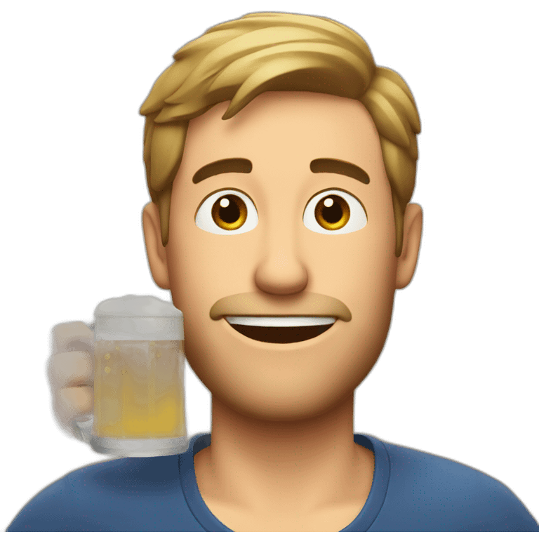 ben drinking beer emoji