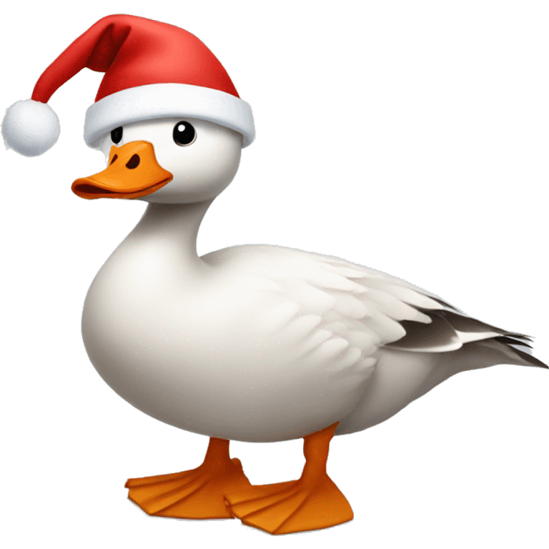 goose wearing a santa hat emoji