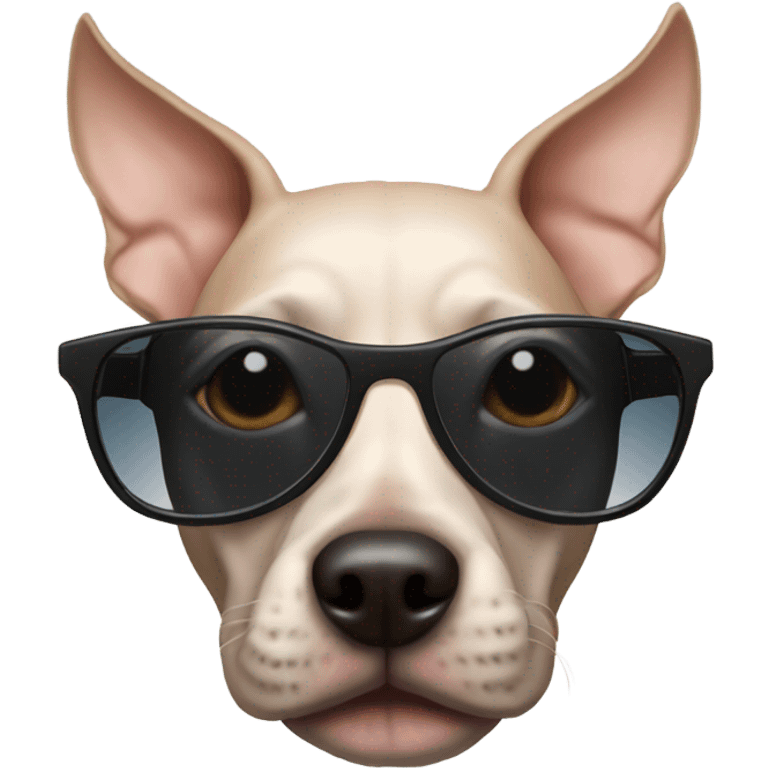 American Hairless Terrier with sunglasses  emoji