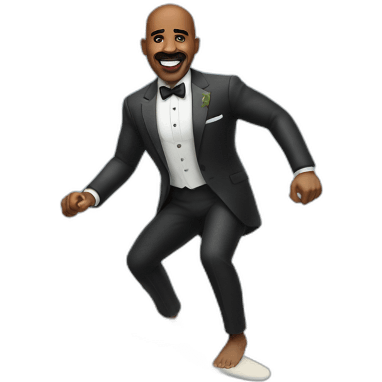 Realistic Steve Harvey surfing emoji