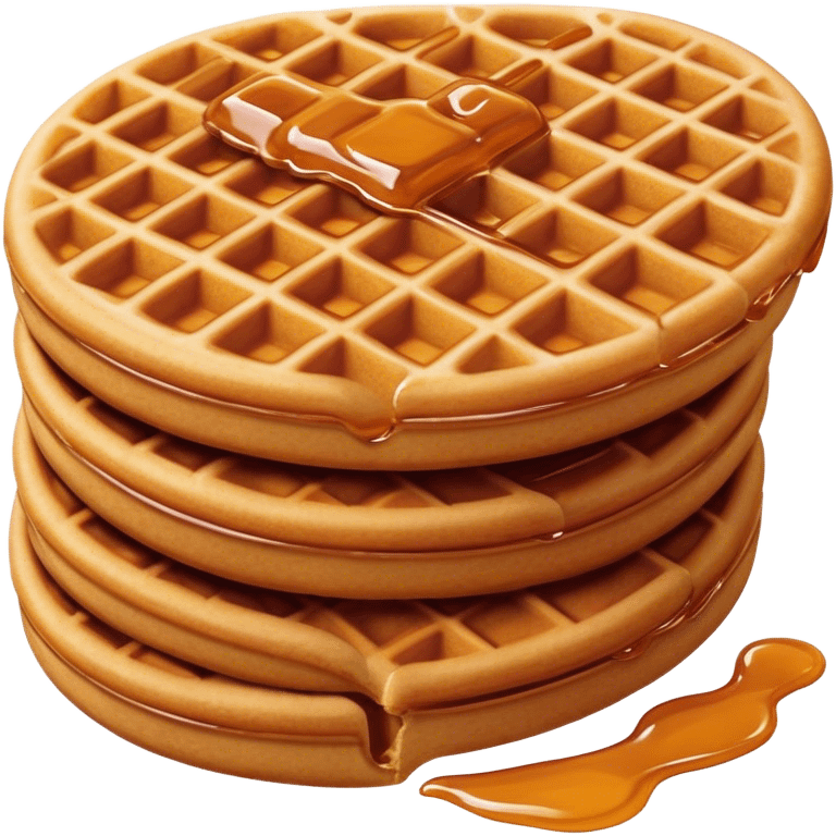 Cinematic Realistic Stroopwafel Dessert Emoji, depicted as a delicate caramel-filled waffle cookie rendered with crisp textures and warm, inviting lighting. emoji