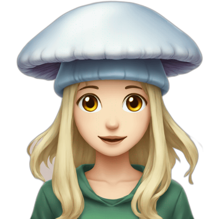 anime girl in mushroom hat emoji