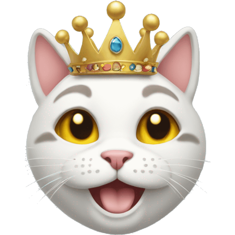 happy cat with crown emoji