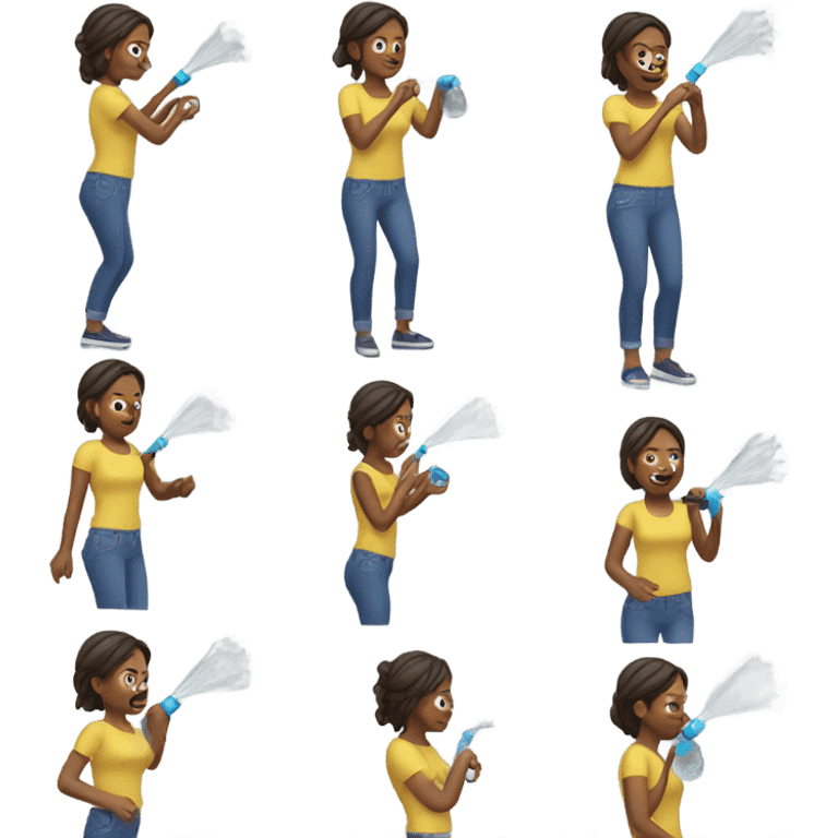 woman spraying water hose emoji