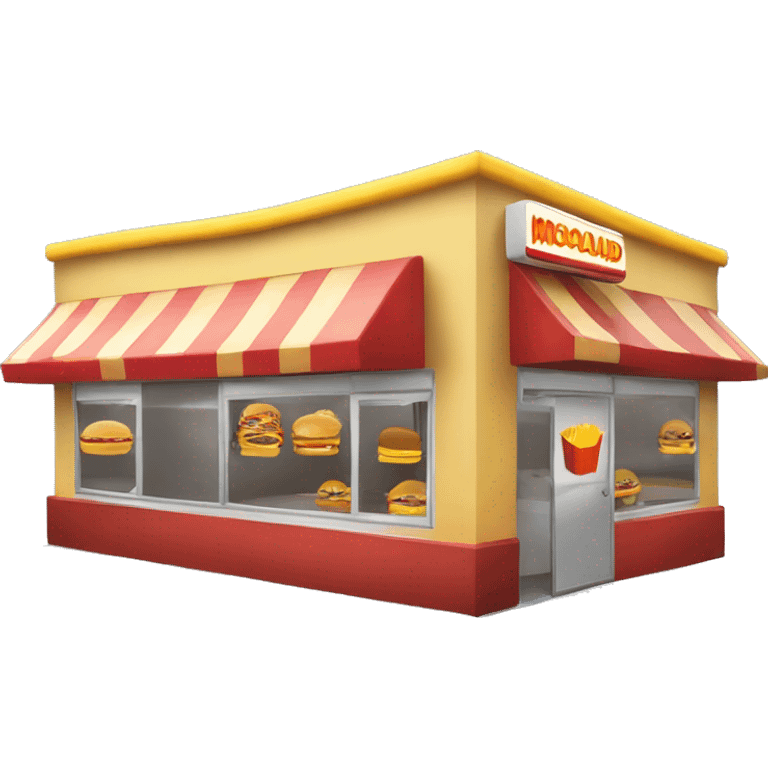 Fast food restaurant outside McDonald  emoji