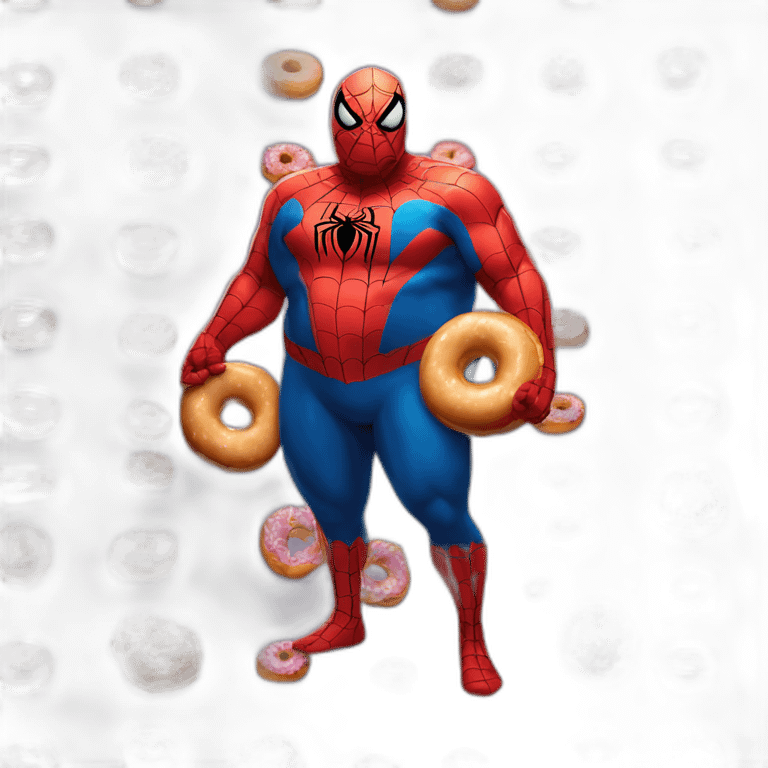 Fat fat fat spiderman eating donuts emoji