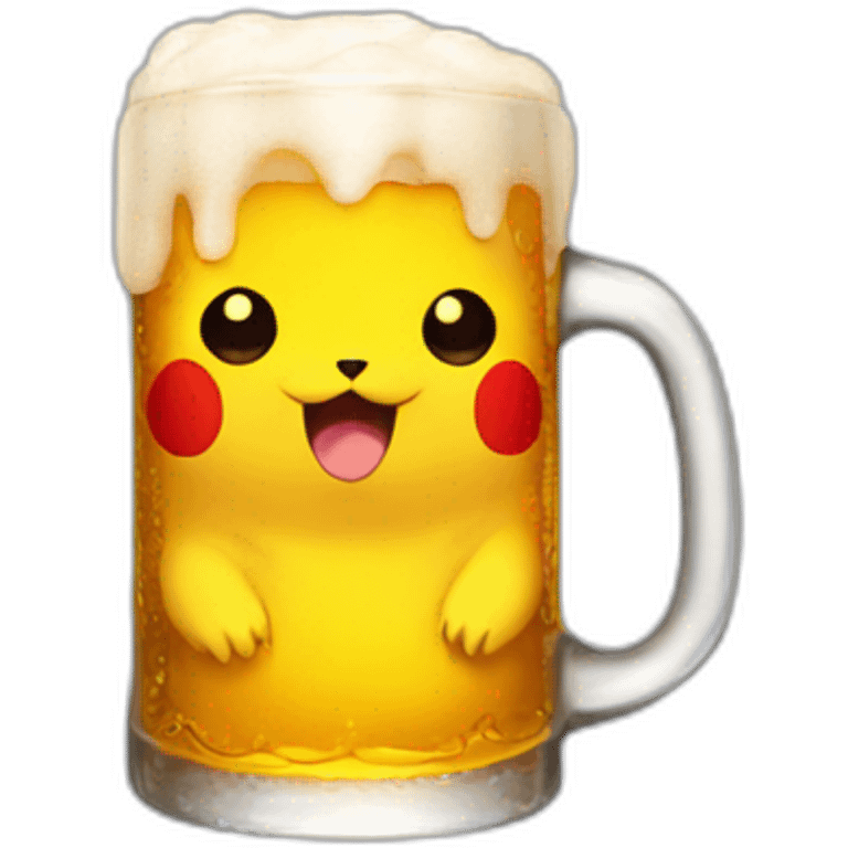 Pikachu drink beer emoji