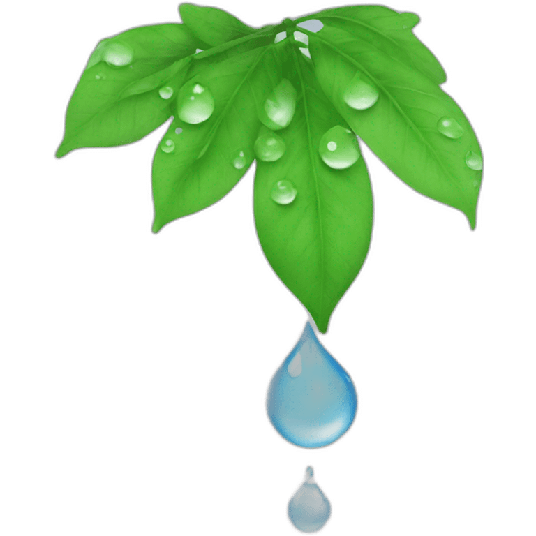 Water drops between leafs emoji