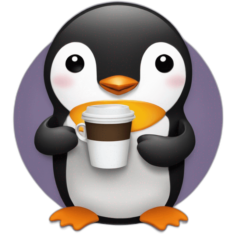 penguin drinks coffee emoji