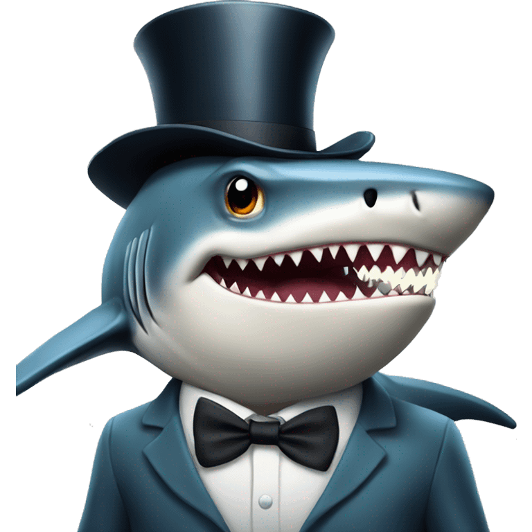 shark wit tophat emoji