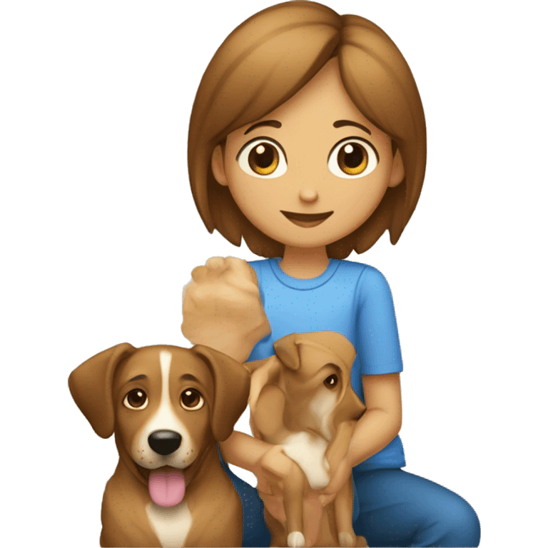 Familia mamá papá Niño de 4 años y perro emoji