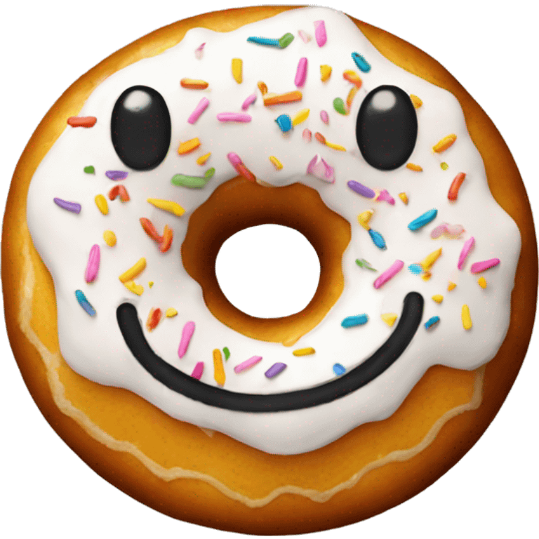 A donut with face emoji