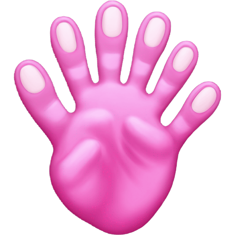 Cat’s claws being painted pink  emoji