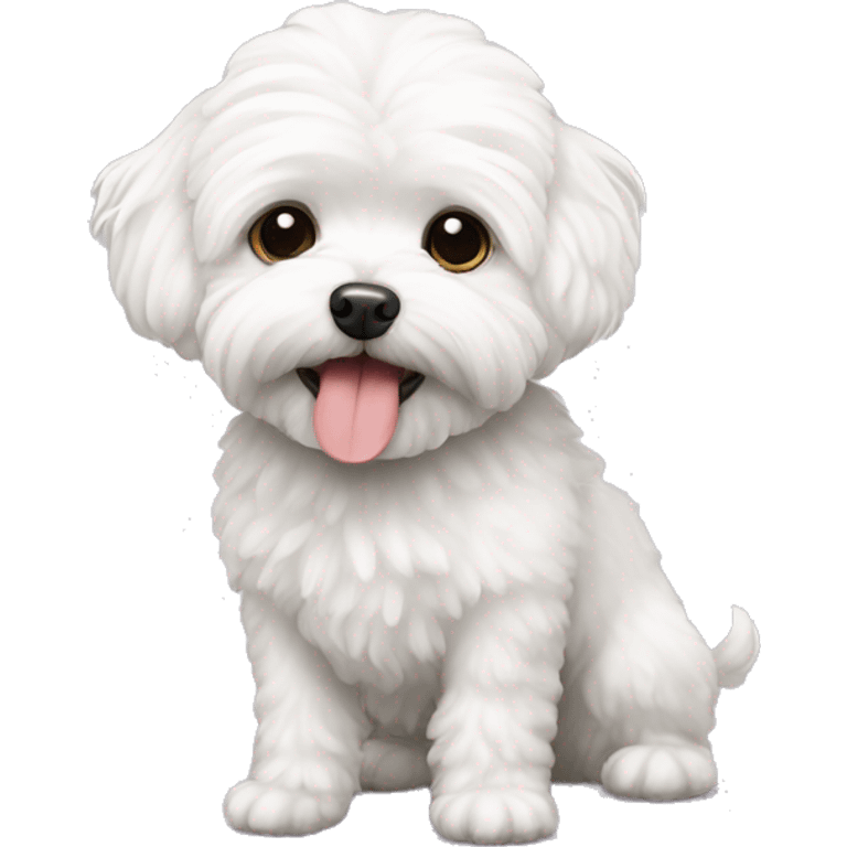 White maltipoo dog emoji