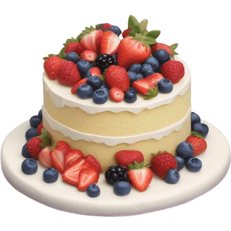 Cream cake with berries emoji