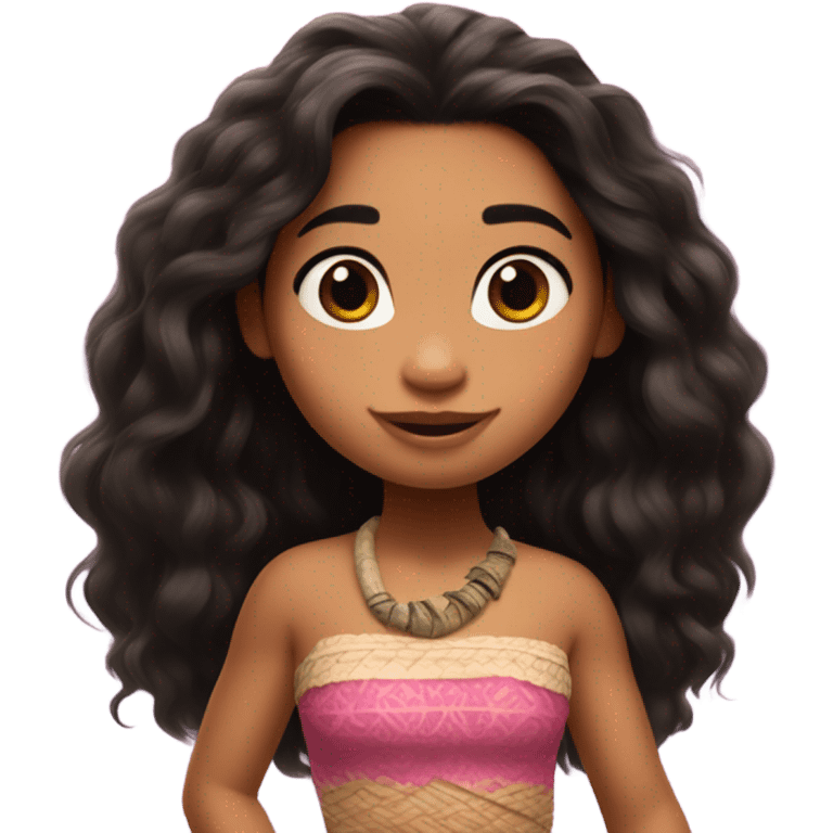 Moana from the Disney movie moana wearing pink with long hair emoji