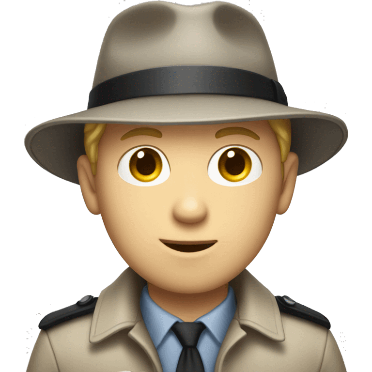 Handsome white boy dressed like an investigator emoji