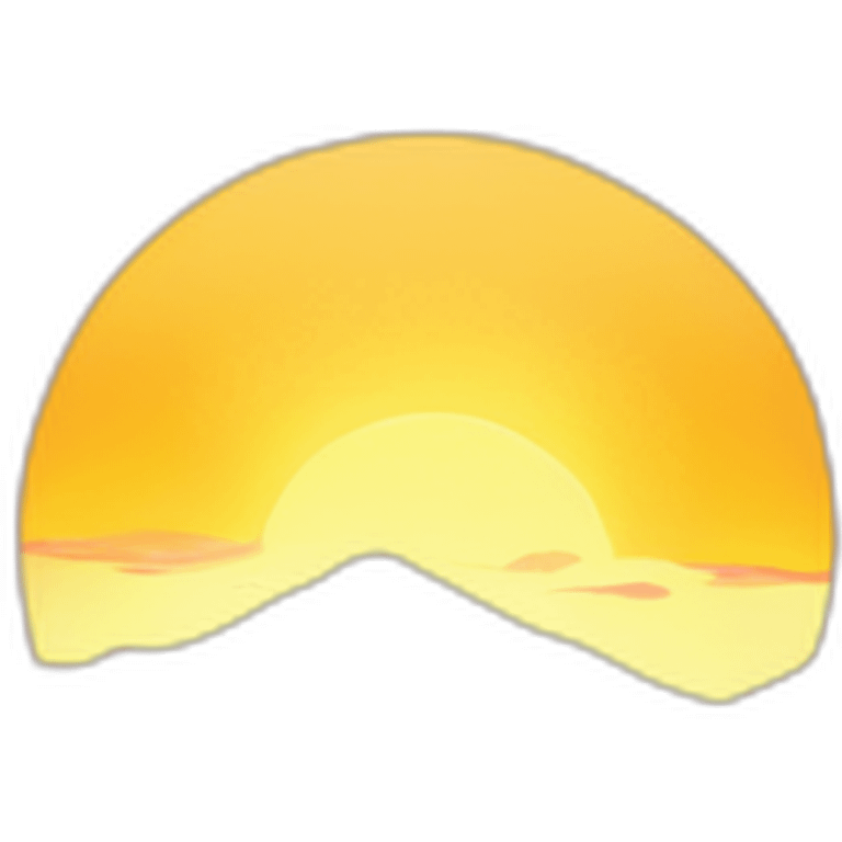 the sun setting behind the mountains emoji