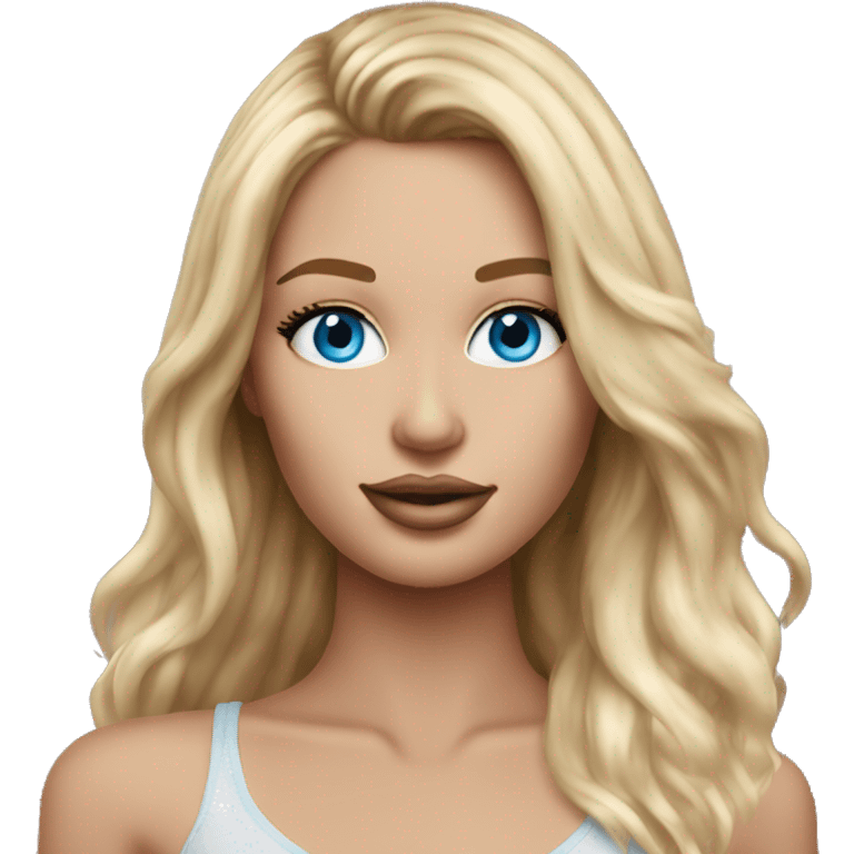 Realistic victoria secret model blonde blue eyes  emoji