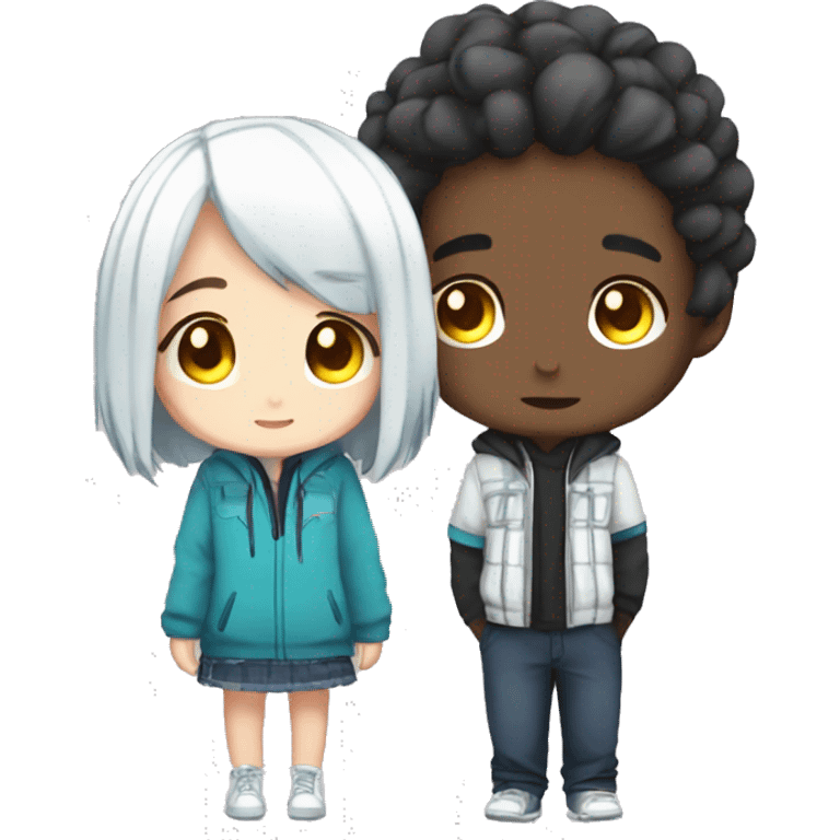 Girl and boy Gacha life emoji