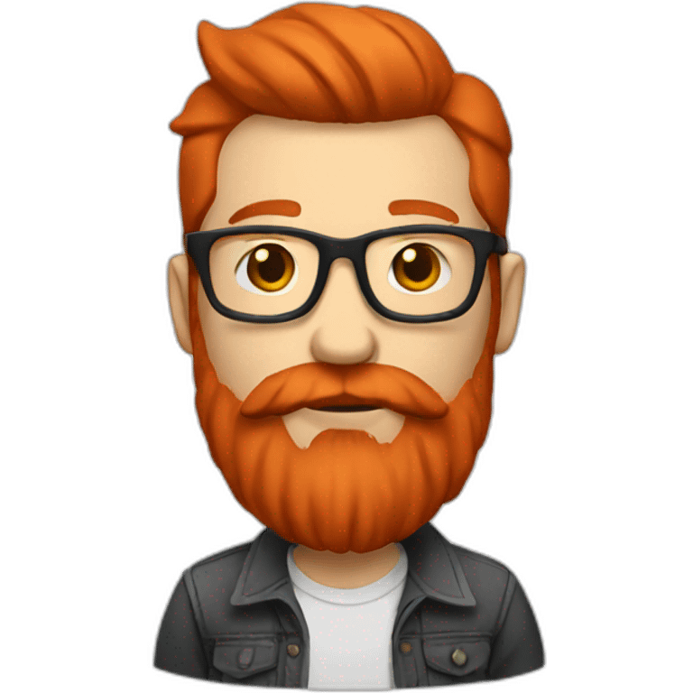 white hipster with large red beard emoji