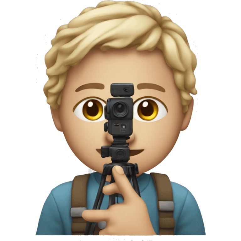 Child filming with iphone emoji