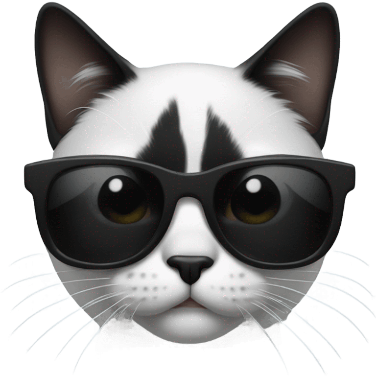 Black and white cat wearing sunglasses emoji