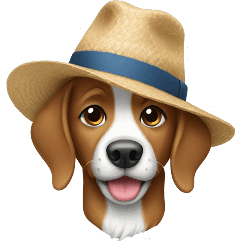 Dog wear hat emoji