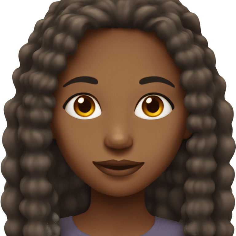 Black mixed girl with brown long hair  emoji