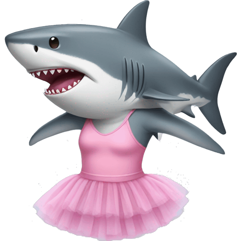 Shark wearing a pink tutu emoji