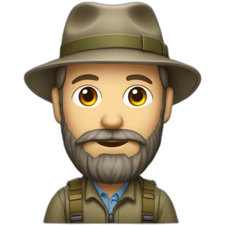 Flyfishing man with beard and blue Ryneš emoji