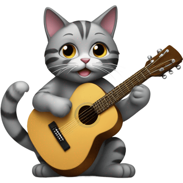 cat playing guitar  emoji