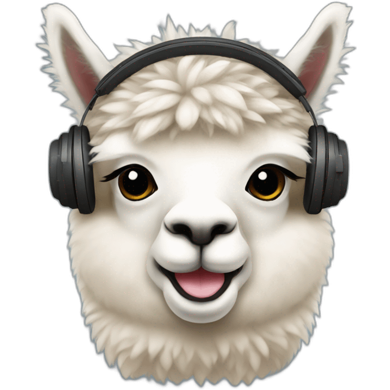 alpaca wearing headphones emoji