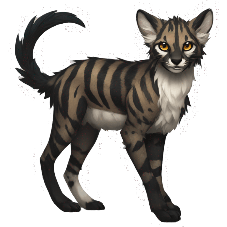 Modern Feral Rare Fantasy Vernid-Trico-species by LiLaiRa, random markings, full body emoji