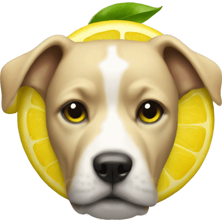 Dog with lemon head emoji