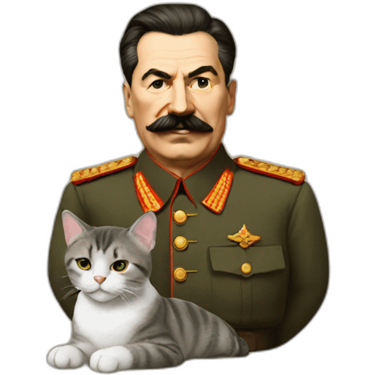 Stalin with cat emoji