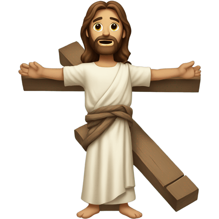 Jesus holding cross emoji