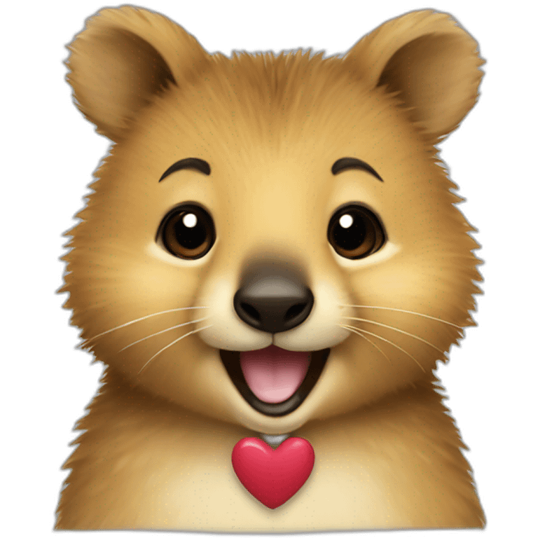 Happy Quokka with heart emoji