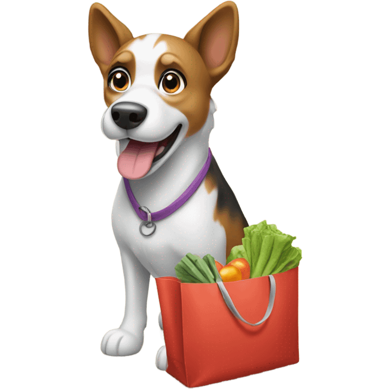 dog is shopping emoji