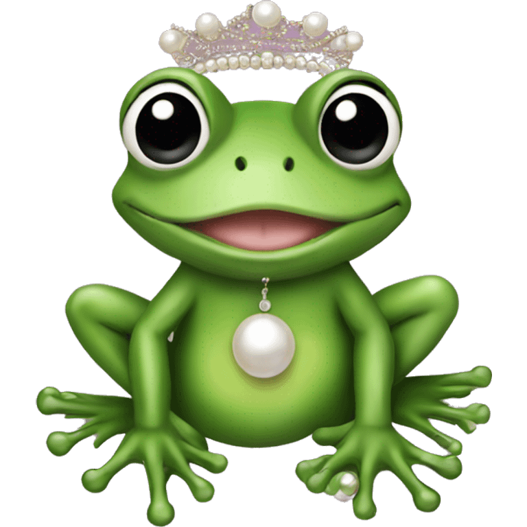 alpha kappa alpha frog with pearls  emoji