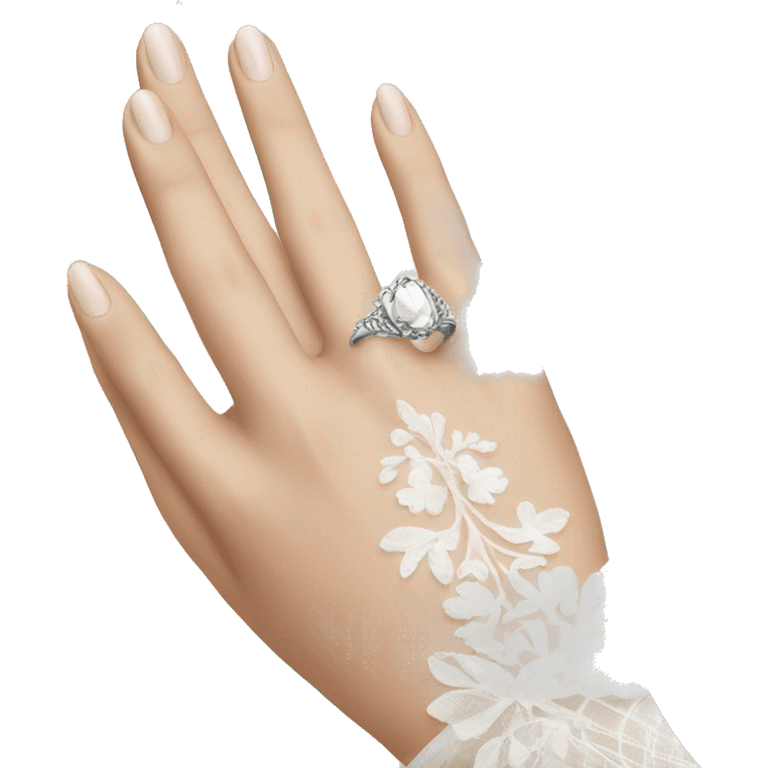 Bride hand with ring  emoji