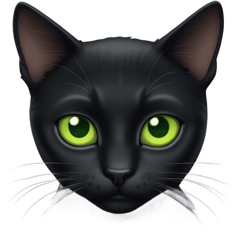 A black cat named Larry looking at you very seriously  emoji